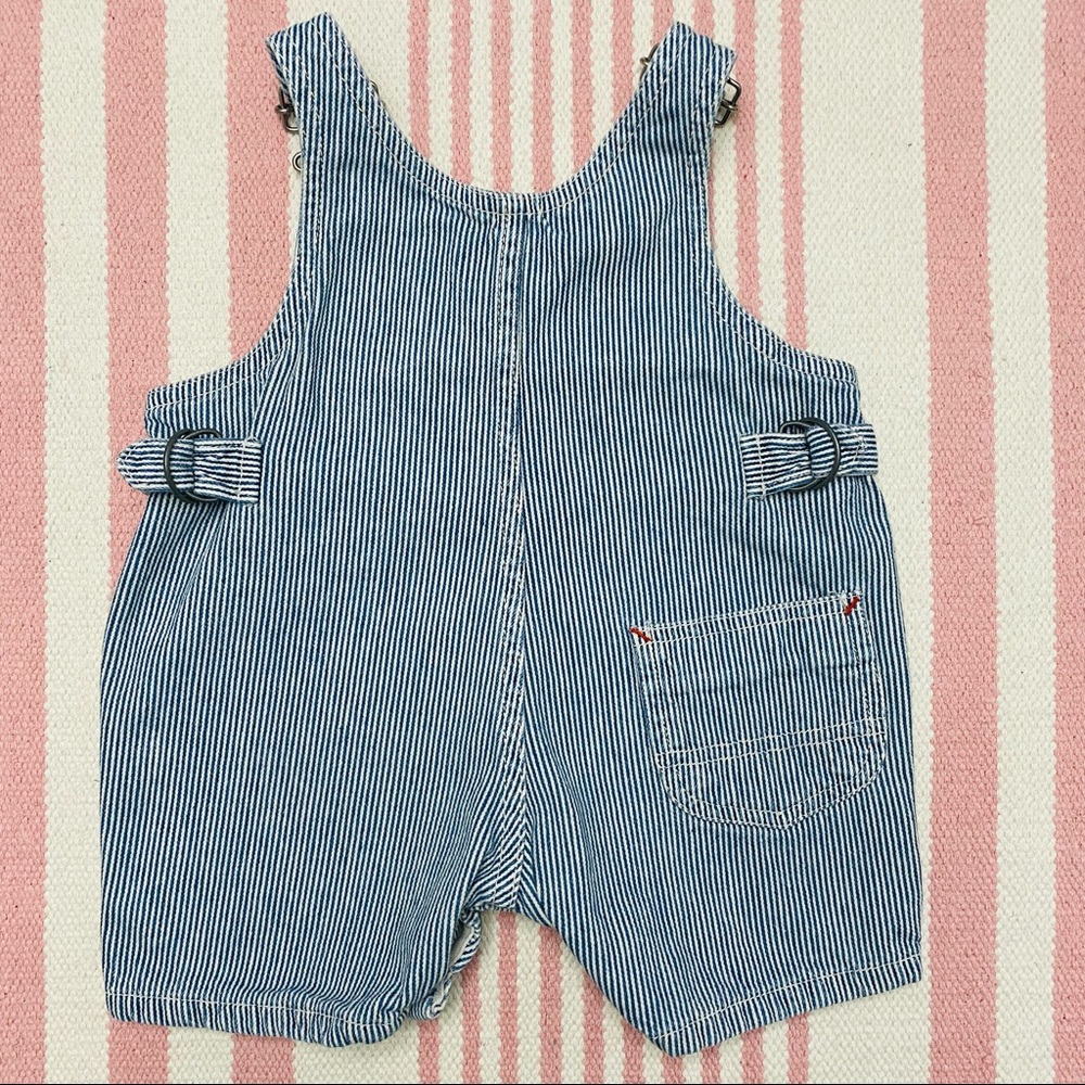 Ralph Lauren Polo Blue Pin Stripe Flag Overalls Infant Child Size 12 18 Months - Picture 6 of 8